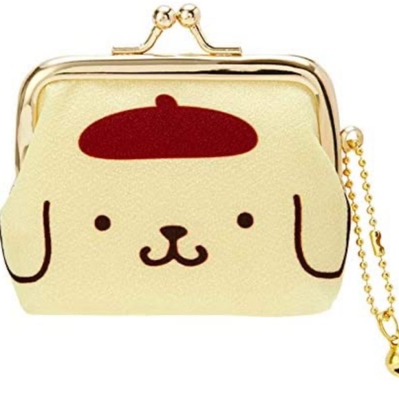 Sanrio PomPomPurin Coin Purse Yellow with Chain and Bell - Picture 1 of 3